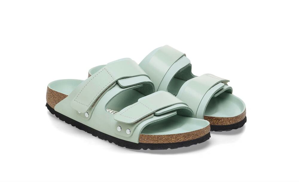 Birkenstock Uji High Shine Sandals Surf Green EU 38 Narrow
